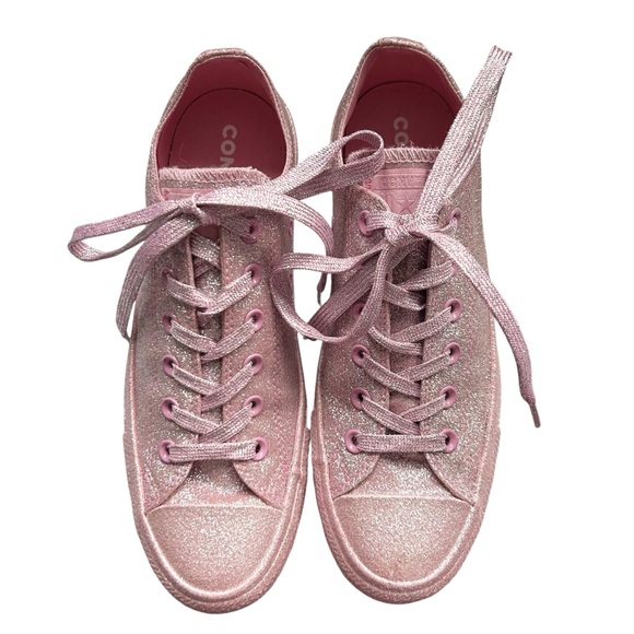 New Pink Metallic Glitter Converse Chuck Taylor Low Top 9 - Picture 10 of 13